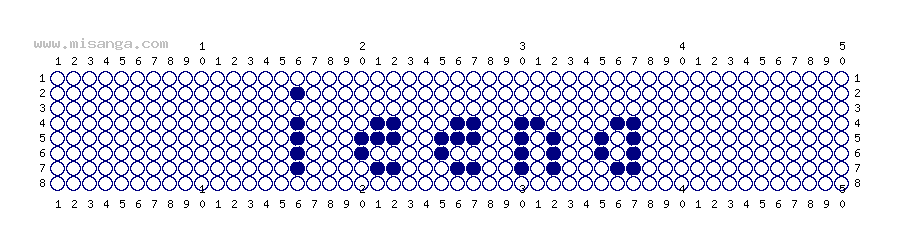 編みこみ文字ミサンガ製作図：YUUNA