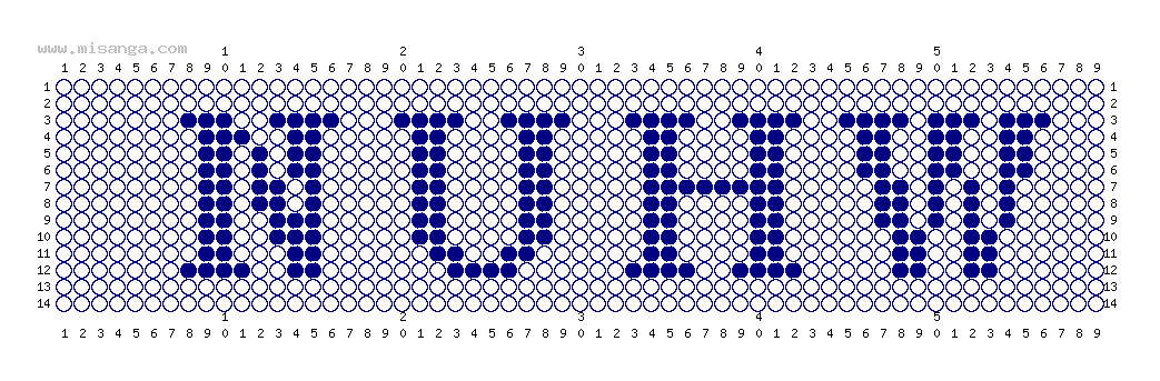 編みこみ文字ミサンガ製作図：NUHW