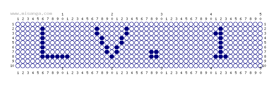 編みこみ文字ミサンガ製作図：LV.1
