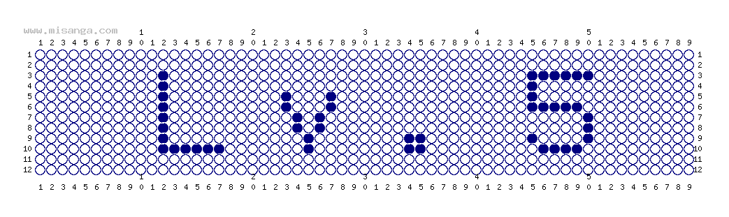 編みこみ文字ミサンガ製作図：Lv.5