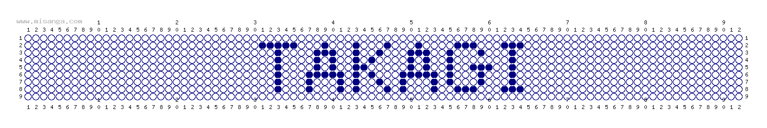 編みこみ文字ミサンガ製作図：TAKAGI