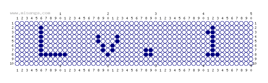 編みこみ文字ミサンガ製作図：Lv.1