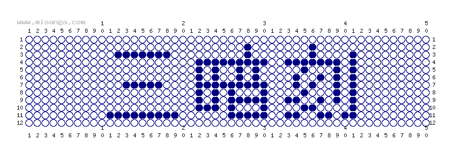 編みこみ文字ミサンガ製作図：三暗刻