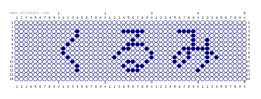 編みこみ文字ミサンガ製作図：くるみ