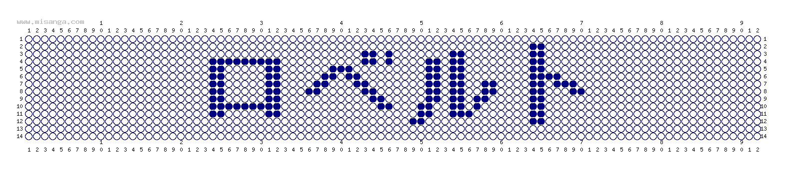 編みこみ文字ミサンガ製作図：ロベルト