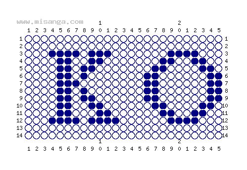 編みこみ文字ミサンガ製作図：KO
