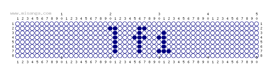 編みこみ文字ミサンガ製作図：LV1