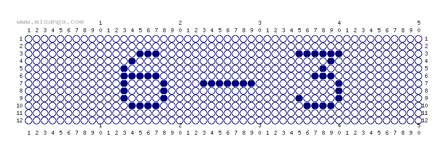 編みこみ文字ミサンガ製作図：6−3