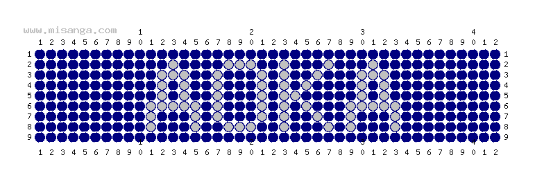 編みこみ文字ミサンガ製作図：AOKA