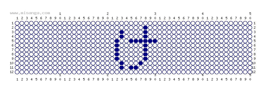 編みこみ文字ミサンガ製作図：け