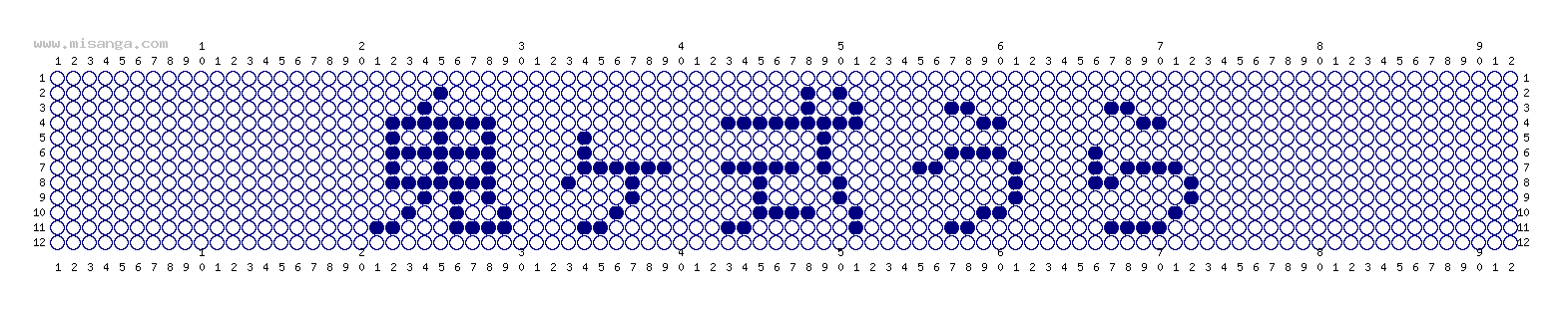 編みこみ文字ミサンガ製作図：鬼ヶ式うら