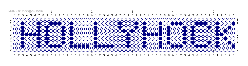 編みこみ文字ミサンガ製作図：HOLLYHOCK