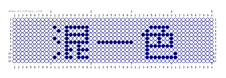 編みこみ文字ミサンガ製作図：混一色