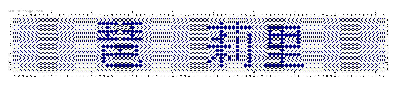 編みこみ文字ミサンガ製作図：琶  莉里