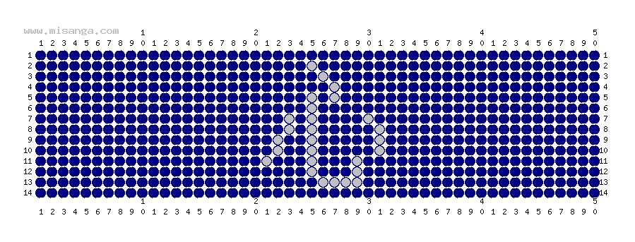 編みこみ文字ミサンガ製作図：心