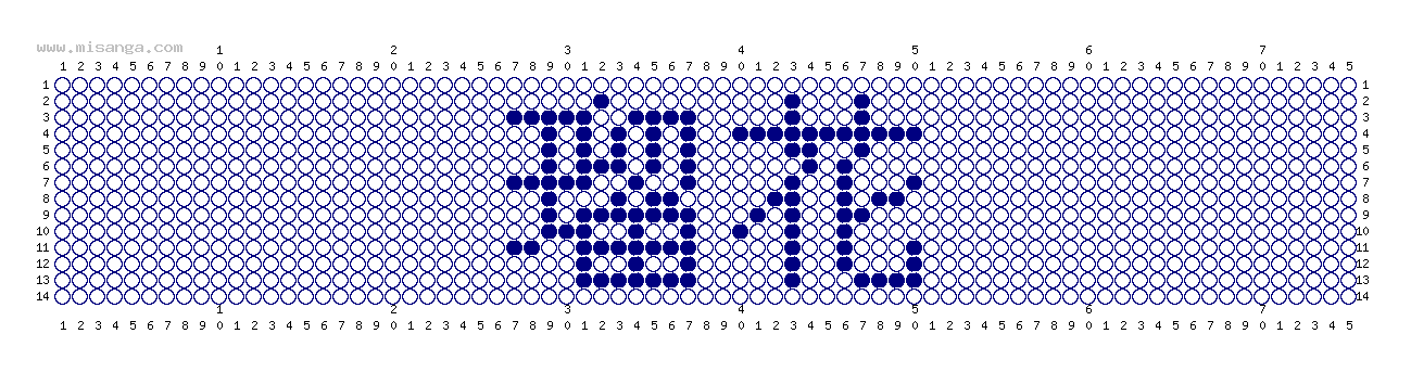編みこみ文字ミサンガ製作図：瑠花
