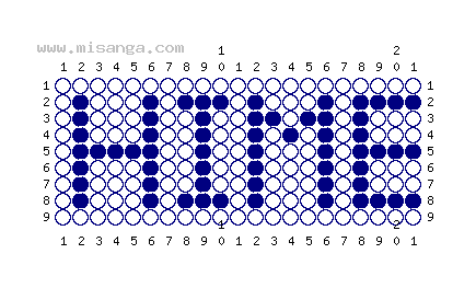 編みこみ文字ミサンガ製作図：HIME