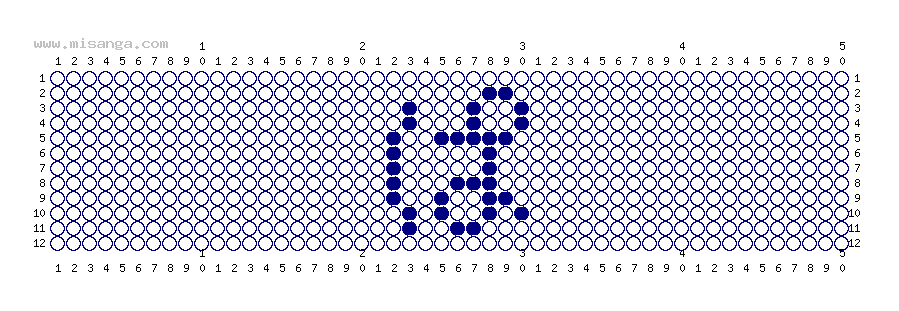 編みこみ文字ミサンガ製作図：ぱ