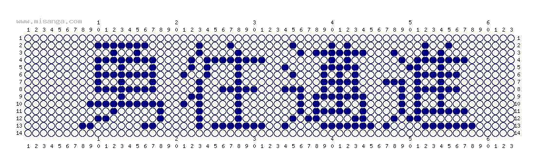 編みこみ文字ミサンガ製作図：勇往邁進