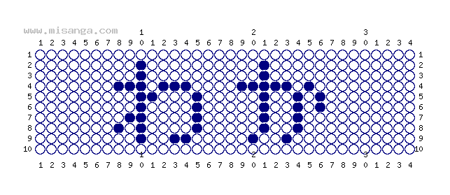 編みこみ文字ミサンガ製作図：わか