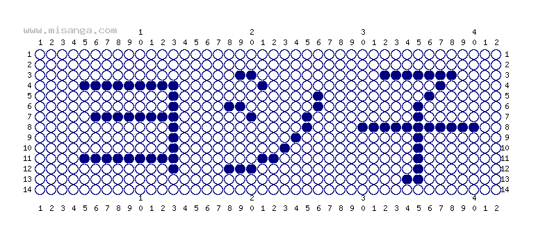 編みこみ文字ミサンガ製作図：ヨシ子