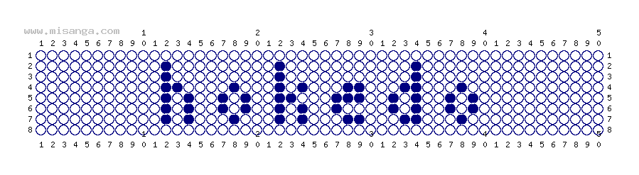 編みこみ文字ミサンガ製作図：HOKUTO