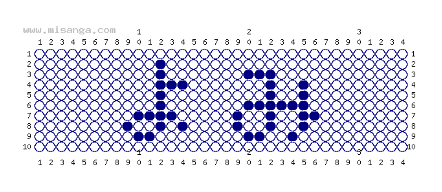 編みこみ文字ミサンガ製作図：よみ