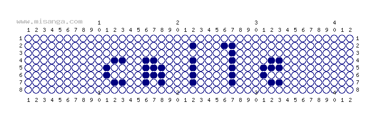 編みこみ文字ミサンガ製作図：SMILE