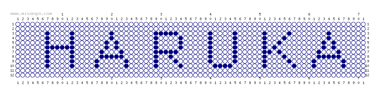編みこみ文字ミサンガ製作図：HARUKA
