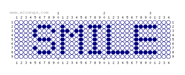 編みこみ文字ミサンガ製作図：SMILE
