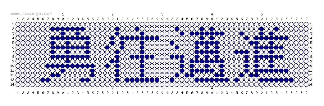 編みこみ文字ミサンガ製作図：勇往邁進