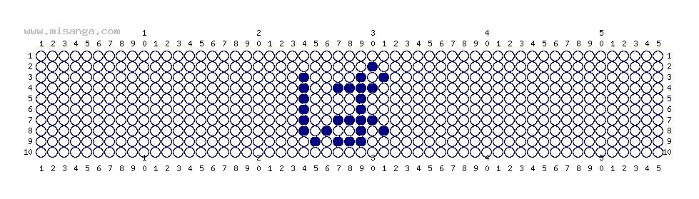 編みこみ文字ミサンガ製作図：ぱ