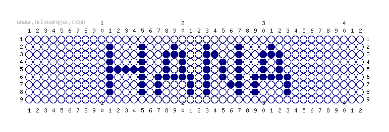 編みこみ文字ミサンガ製作図：HANA