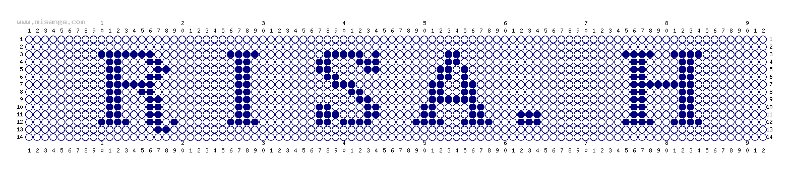 編みこみ文字ミサンガ製作図：RISA.H