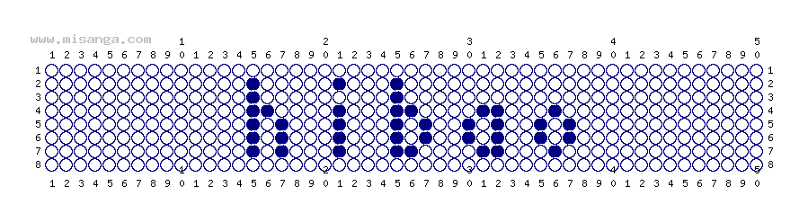 編みこみ文字ミサンガ製作図：HIRAO