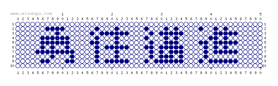 編みこみ文字ミサンガ製作図：勇往邁進
