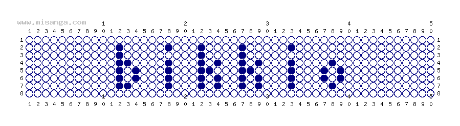 編みこみ文字ミサンガ製作図：RIKKYO