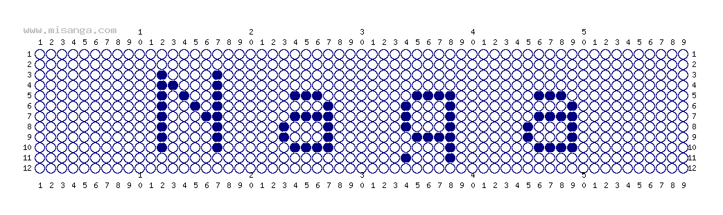 編みこみ文字ミサンガ製作図：Naga