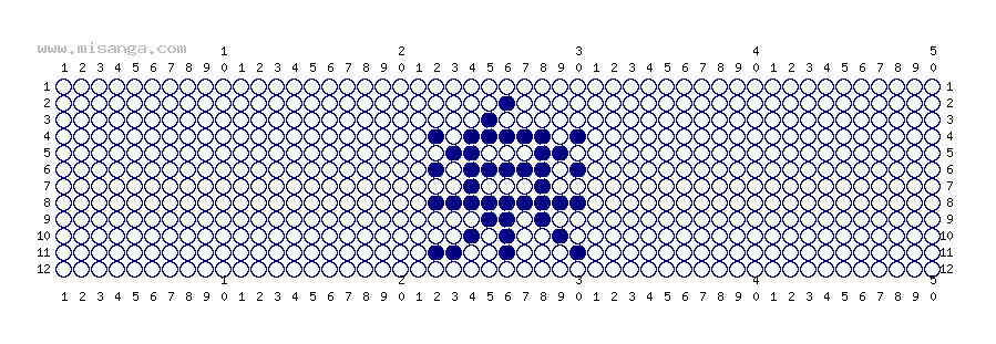 編みこみ文字ミサンガ製作図：楽