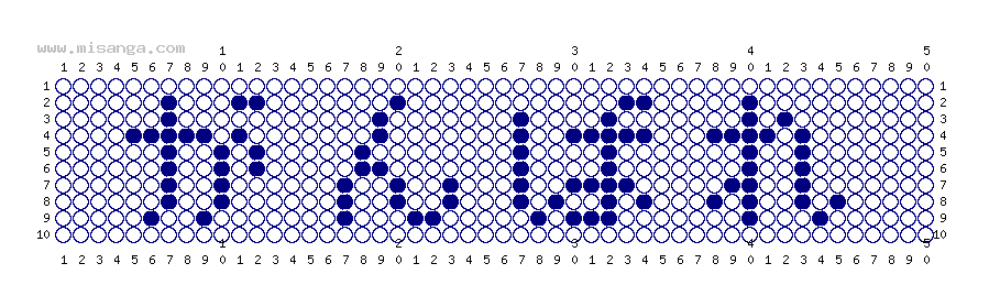 編みこみ文字ミサンガ製作図：がんばれ