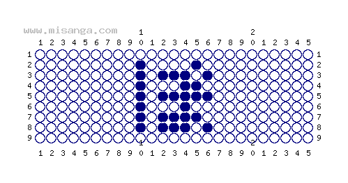 編みこみ文字ミサンガ製作図：ぽ