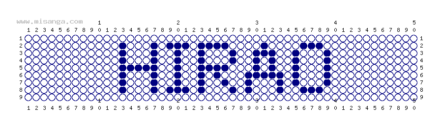 編みこみ文字ミサンガ製作図：HIRAO