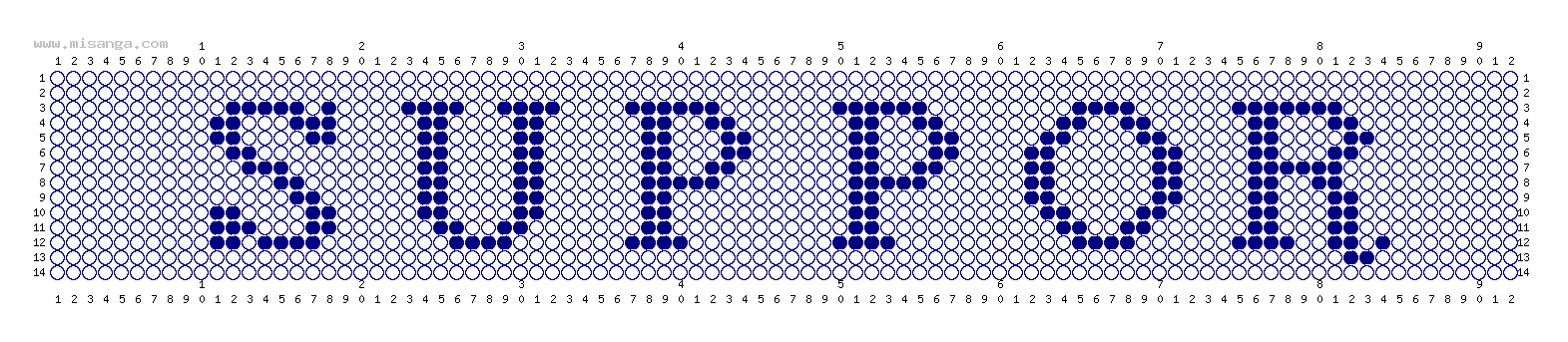 編みこみ文字ミサンガ製作図：SUPPOR