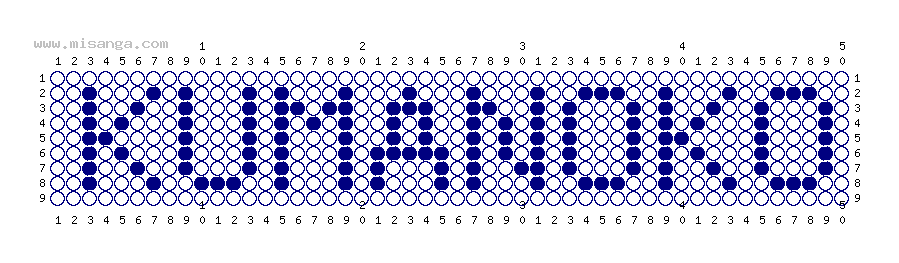 編みこみ文字ミサンガ製作図：KUMANOKO