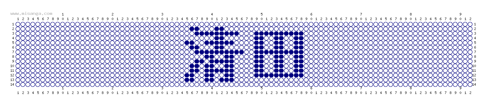 編みこみ文字ミサンガ製作図：清田