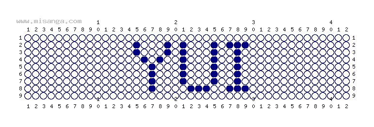 編みこみ文字ミサンガ製作図：YUI