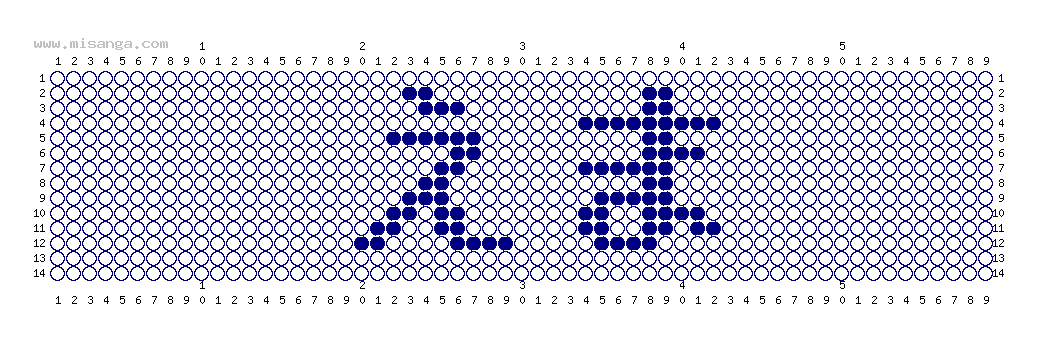 編みこみ文字ミサンガ製作図：えま