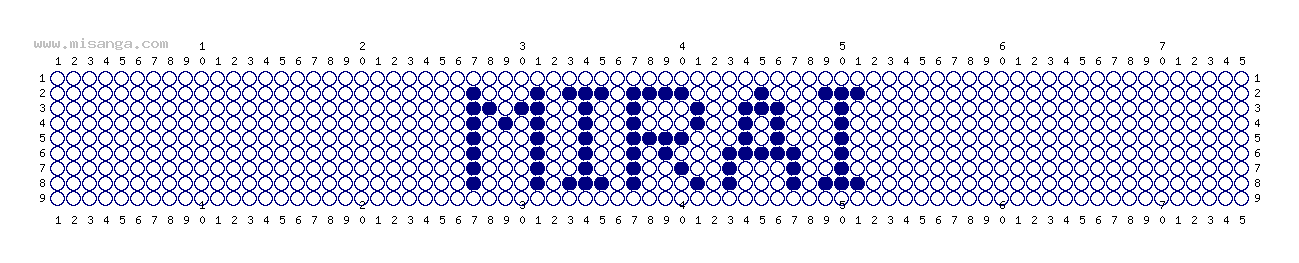 編みこみ文字ミサンガ製作図：MIRAI