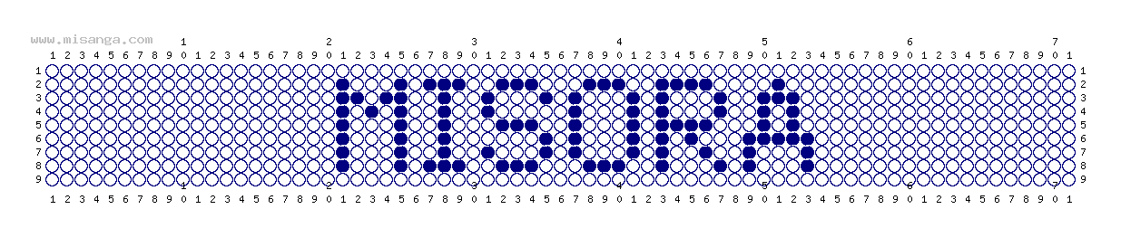 編みこみ文字ミサンガ製作図：MISORA