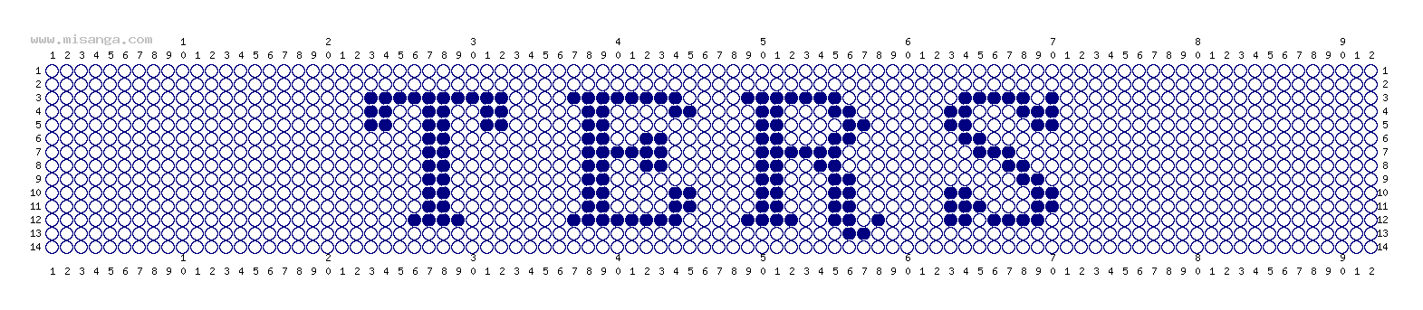 編みこみ文字ミサンガ製作図：TERS